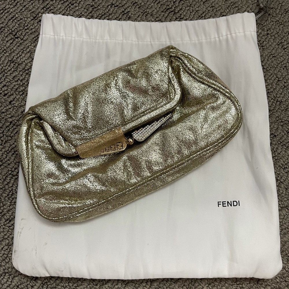 FENDI Gold Clutch